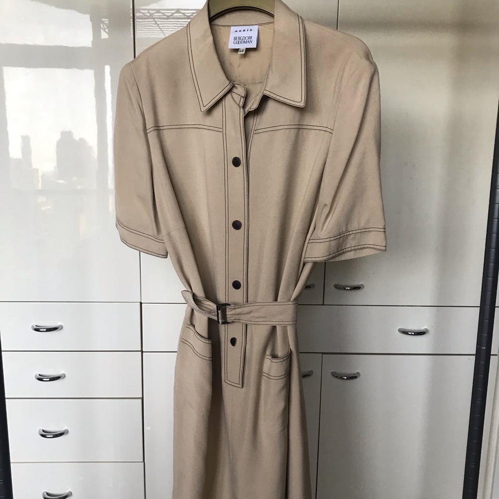 Akris Bergdorf Goodman Beige Dress